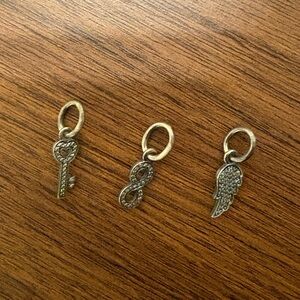 Pandora Charms - 3pcs - Key, Infinity, & Wing